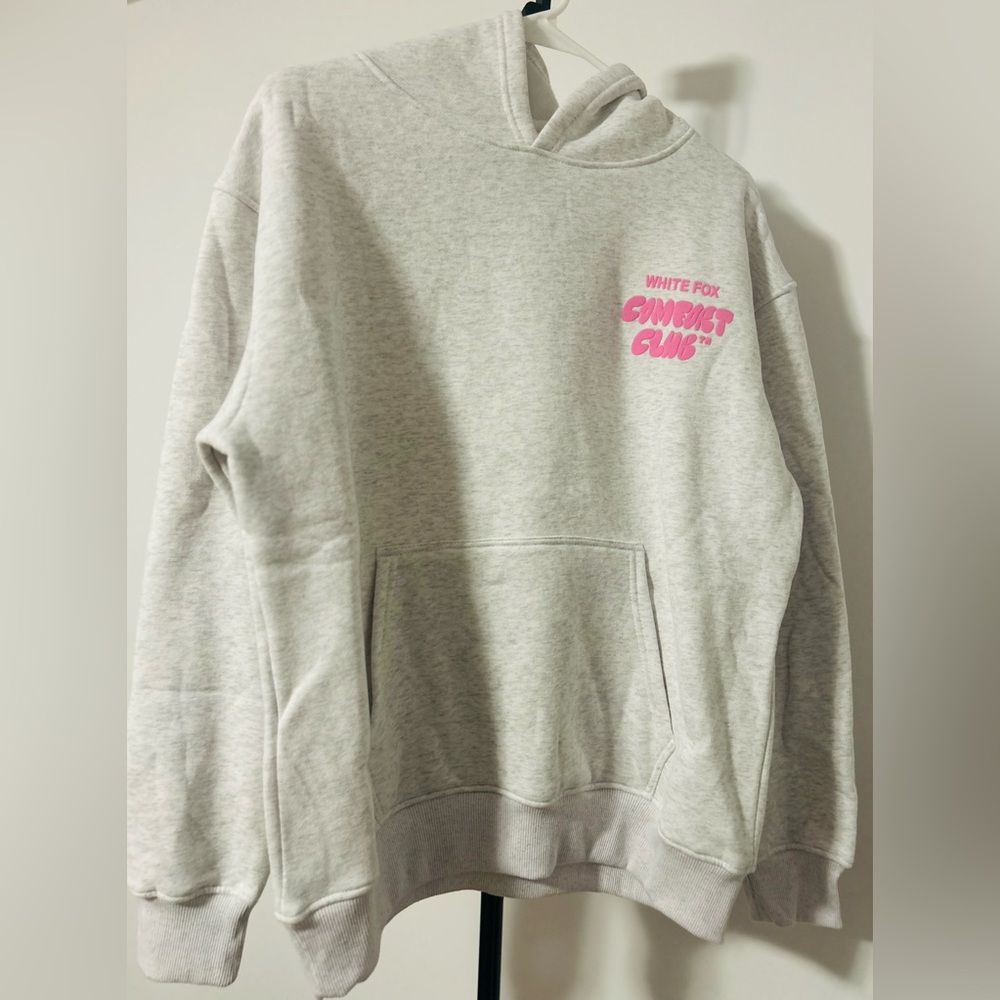 White Fox Boutique Gray and Pink Hoodie - Picture 4 of 4